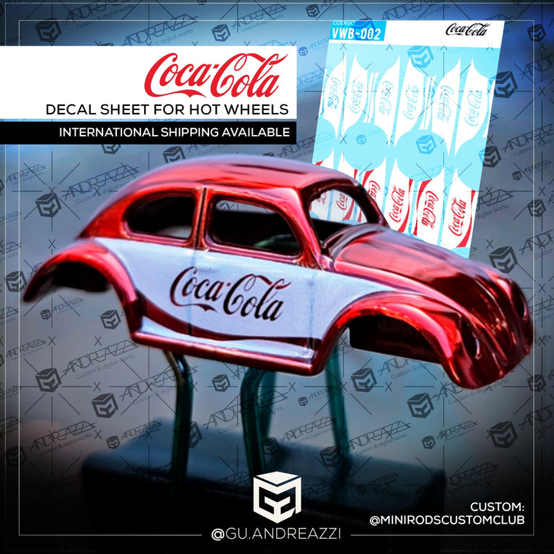 VWB002A - Fusca Coca-Cola - Decal 1/64