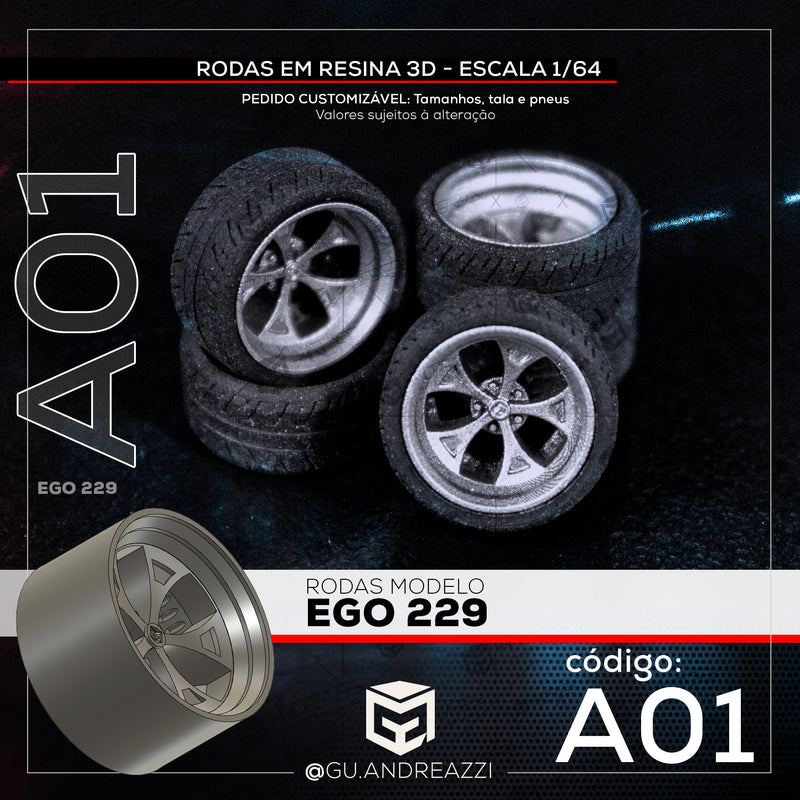 A01 - Ego229 - Rodas 3D  para 1/64