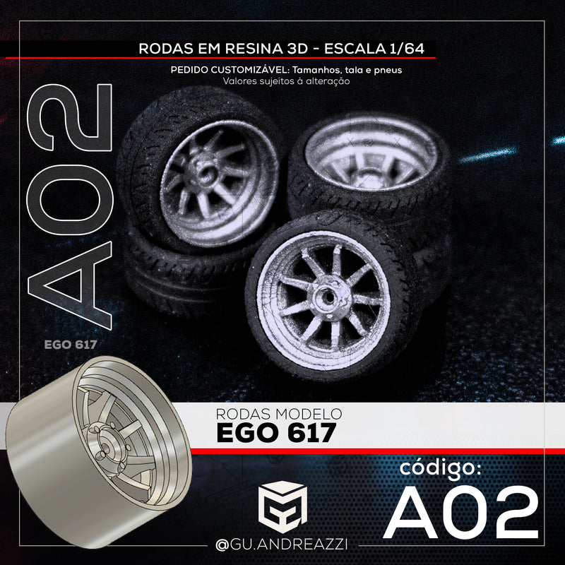 A02 - Ego617 - Rodas 3D  para 1/64