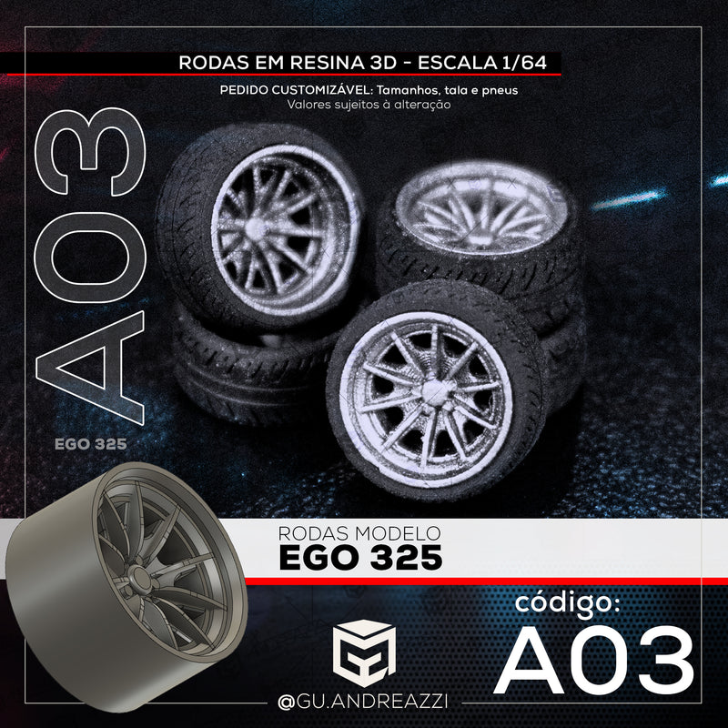 A03 - Ego325 - Rodas 3D  para 1/64