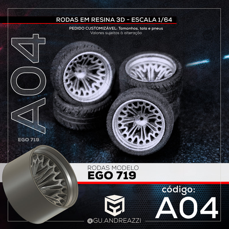 A04 - Ego719 - Rodas 3D  para 1/64