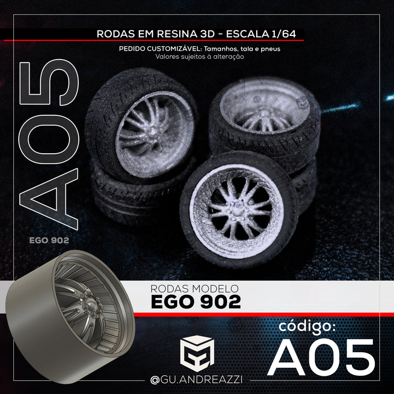 A05 - Ego902 - Rodas 3D  para 1/64