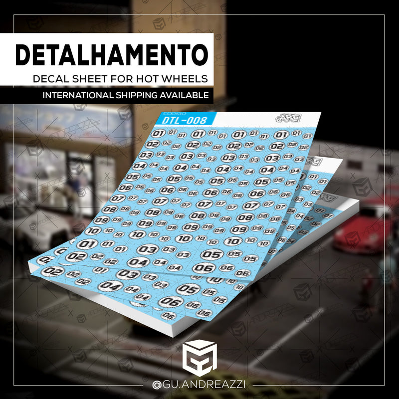 DTL008 - Números - Decal 1/64