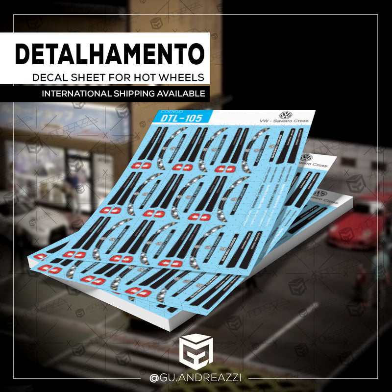 DTL105 - VW Saveiro Cross Detalhamentos - Decal 1/64