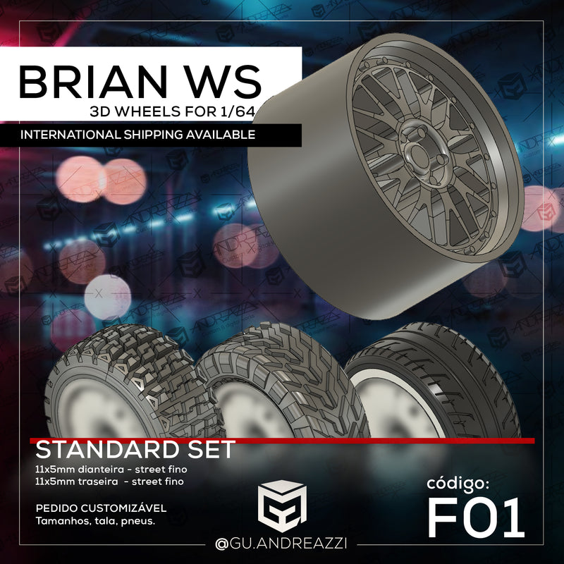 F01 - Brian WS - Rodas 3D  para 1/64