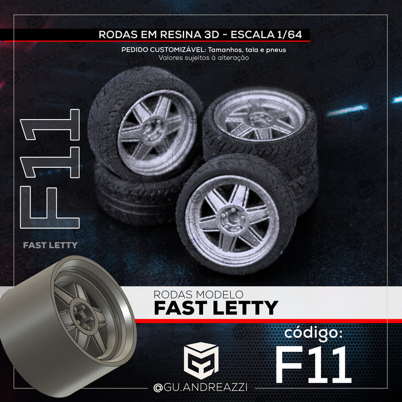 F11 - Fast Letty - Rodas 3D  para 1/64