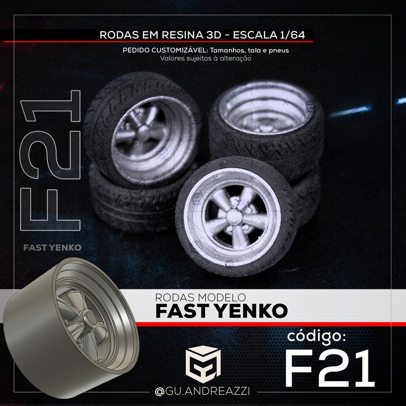 F21 - Fast Yenko - Rodas 3D  para 1/64