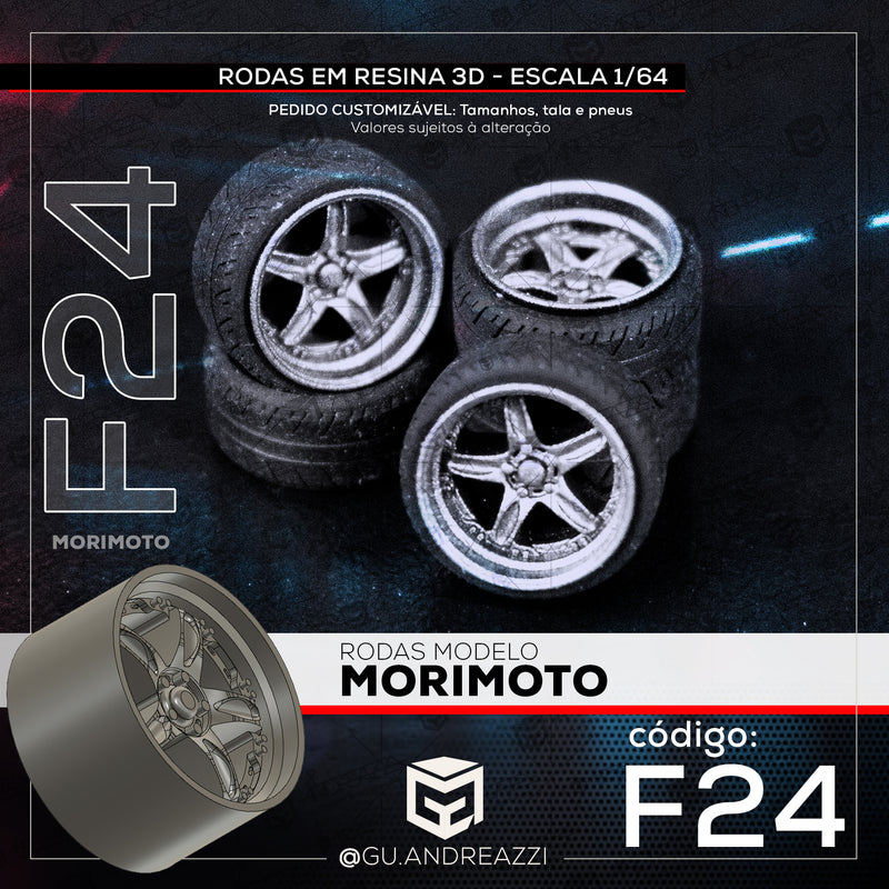 F24 - Morimoto - Rodas 3D  para 1/64