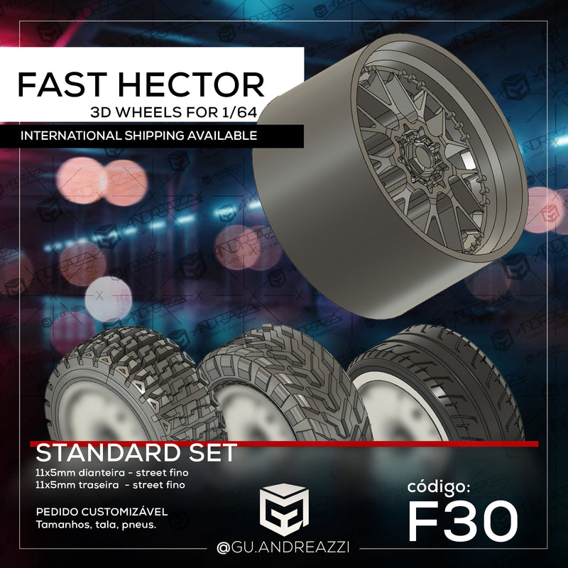 F30 - Fast Hector - Rodas 3D  para 1/64