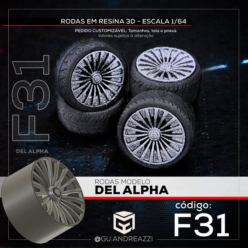 F31 - Del Alpha - Rodas 3D  para 1/64