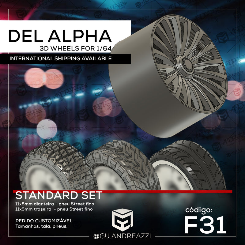 F31 - Del Alpha - Rodas 3D  para 1/64