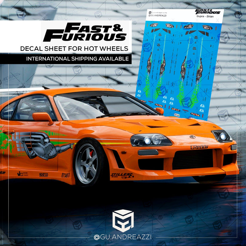 FAF105 - Supra Brian Velozes e Furiosos - Decal 1/64