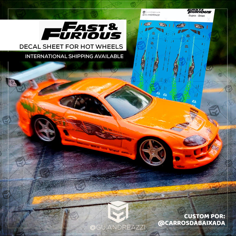 FAF105 - Supra Brian Velozes e Furiosos - Decal 1/64