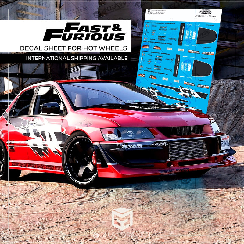 FAF301 - Evo Sean Velozes e Furiosos - Decal 1/64