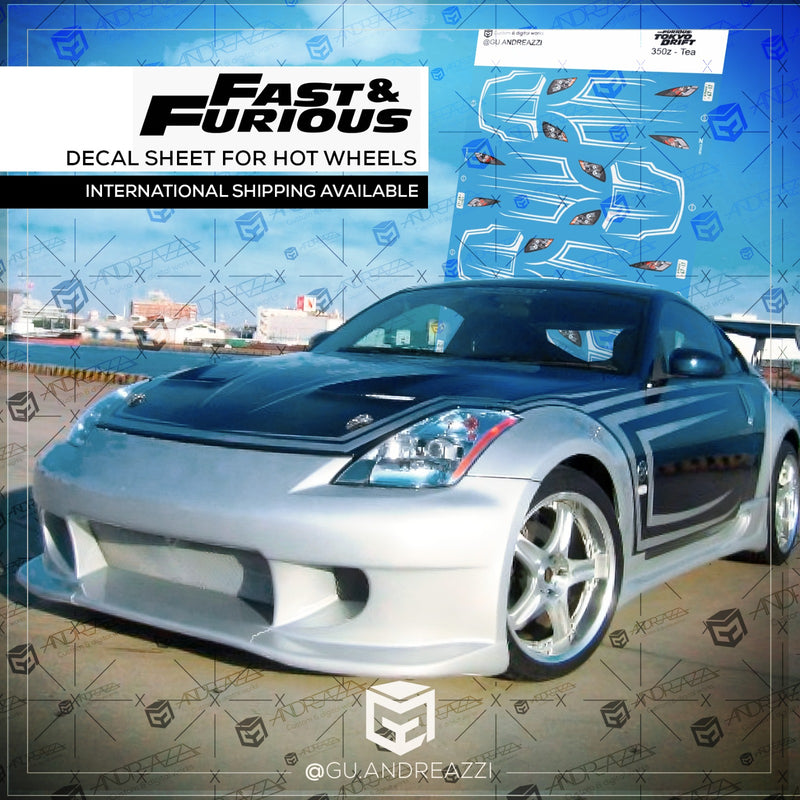 FAF302 - 350z Tea Velozes e Furiosos - Decal 1/64