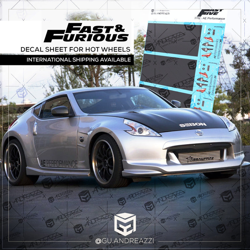 FAF503 - 370z Gisele Velozes e Furiosos - Decal 1/64