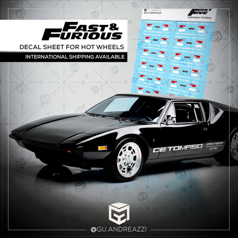 FAF502 - Pantera GTS Vince Velozes e Furiosos - Decal 1/64