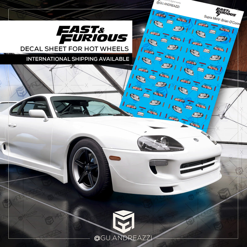 FAF701 - Supra Brian Velozes e Furiosos - Decal 1/64