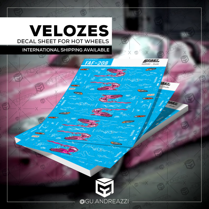 FAF208 - S2000 - Suki - Velozes e Furiosos - Decal 1/64