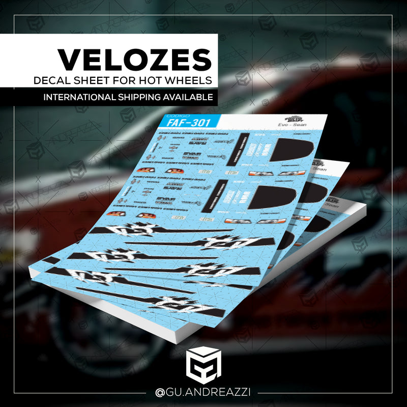 FAF301 - Evo Sean Velozes e Furiosos - Decal 1/64