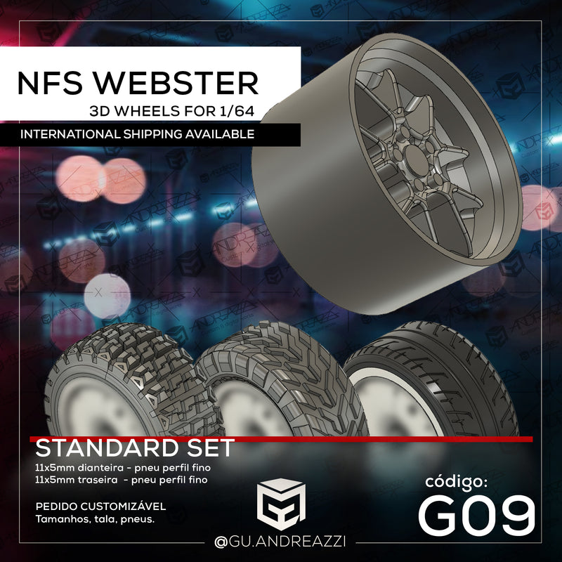 G09 - NFS Webster - Rodas 3D  para 1/64