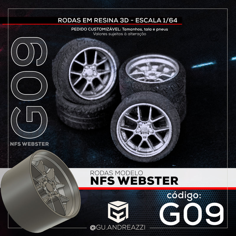 G09 - NFS Webster - Rodas 3D  para 1/64