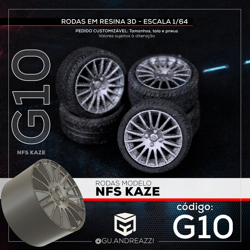 G10 - NFS Kaze - Rodas 3D  para 1/64