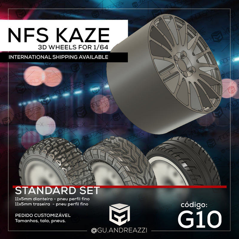 G10 - NFS Kaze - Rodas 3D  para 1/64