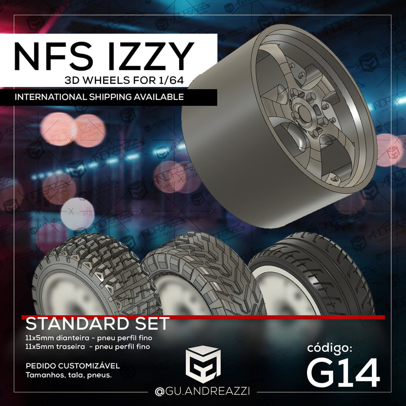 G14 - NFS Izzy - Rodas 3D  para 1/64