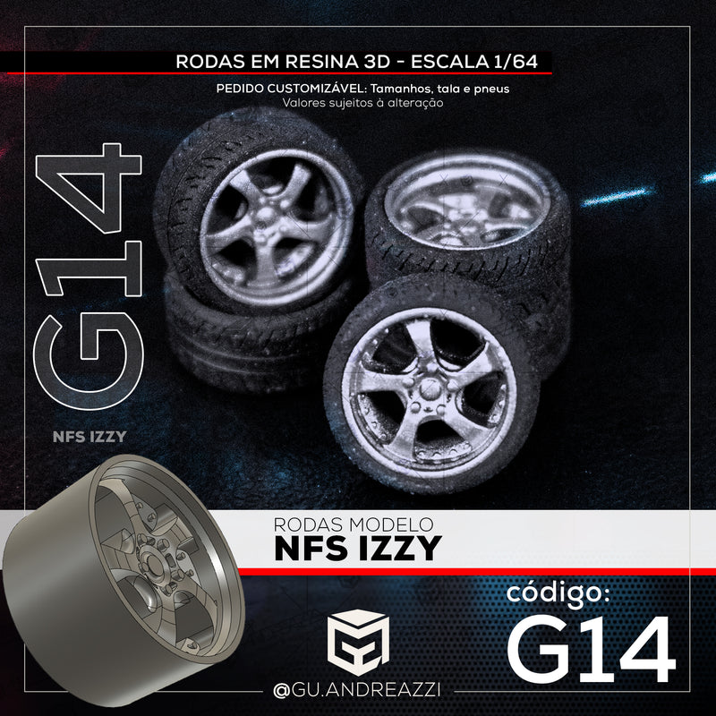 G14 - NFS Izzy - Rodas 3D  para 1/64