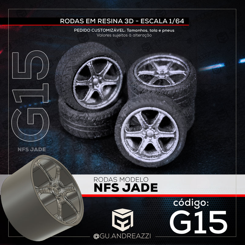 G15 - NFS Jade - Rodas 3D  para 1/64