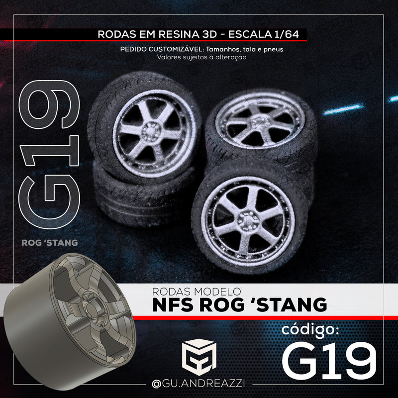 G19 - Rog 'Stang - Rodas 3D  para 1/64