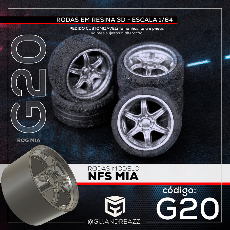 G20 - NFS Mia - Rodas 3D  para 1/64