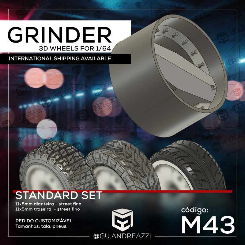 M43 - Grinder - Rodas 3D  para 1/64