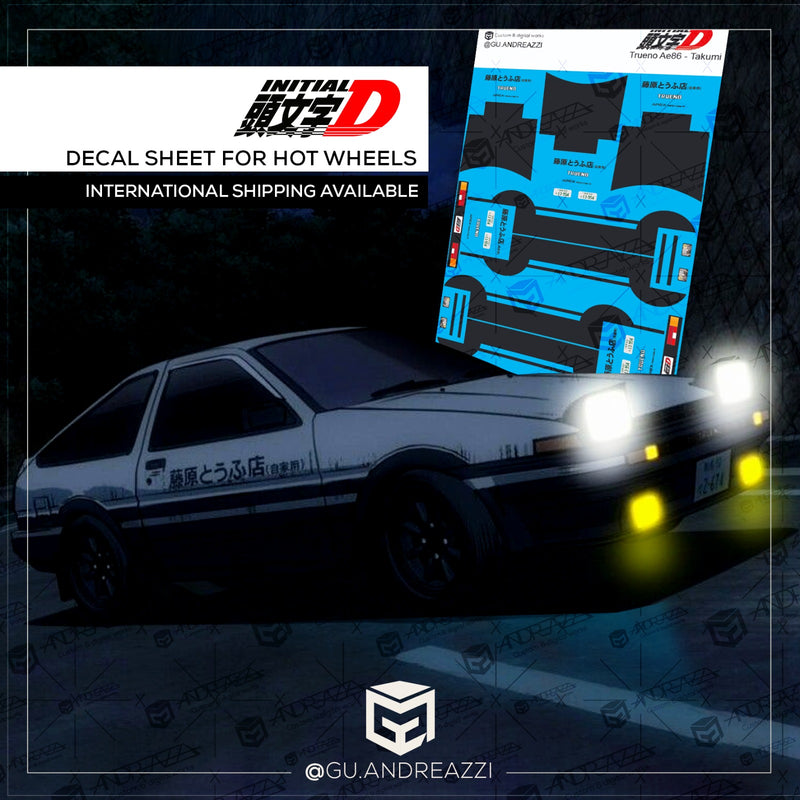 IND001 - Trueno Initial D Takumi - Decal 1/64