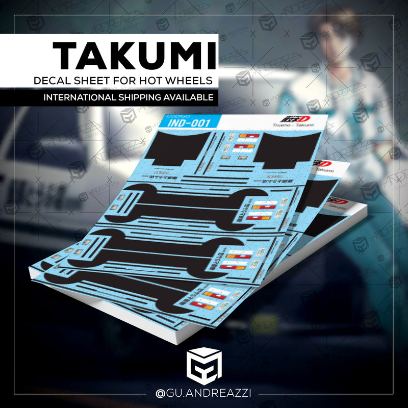 IND001 - Trueno Initial D Takumi - Decal 1/64