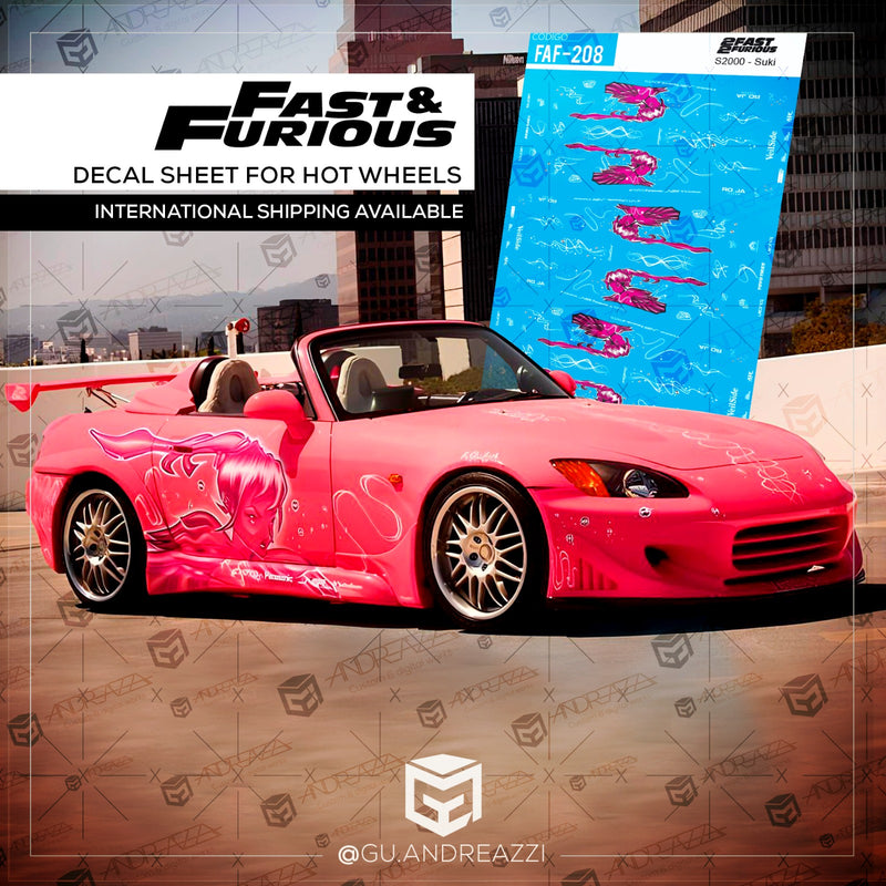 FAF208 - S2000 - Suki - Velozes e Furiosos - Decal 1/64