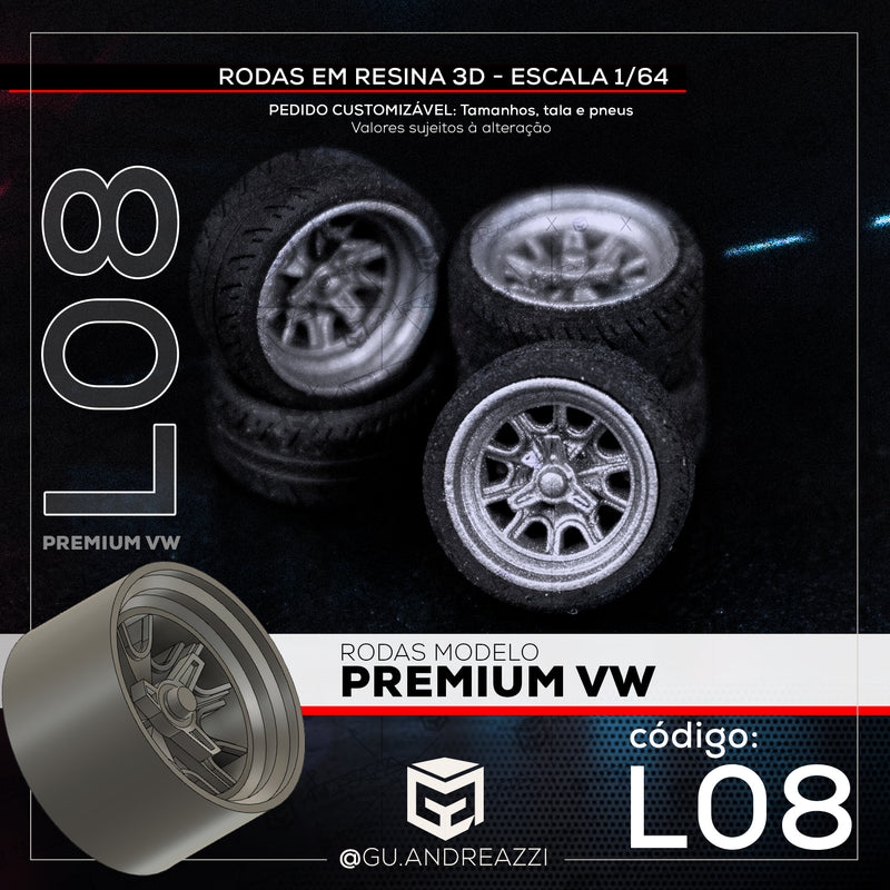 L08 - Premium VW - Rodas 3D  para 1/64