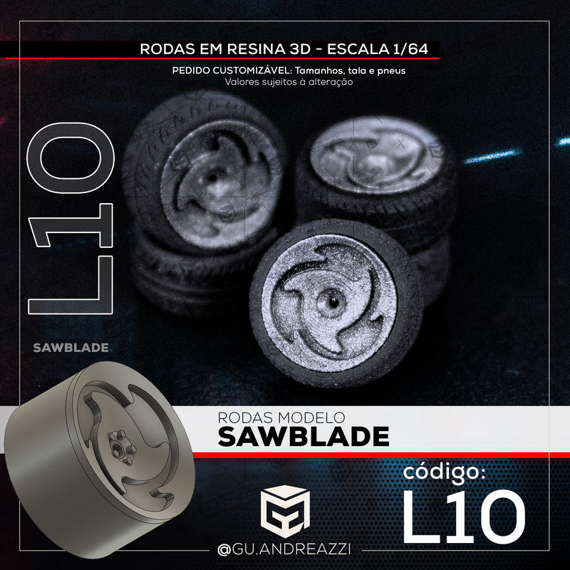 L10 - Sawblade - Rodas 3D  para 1/64