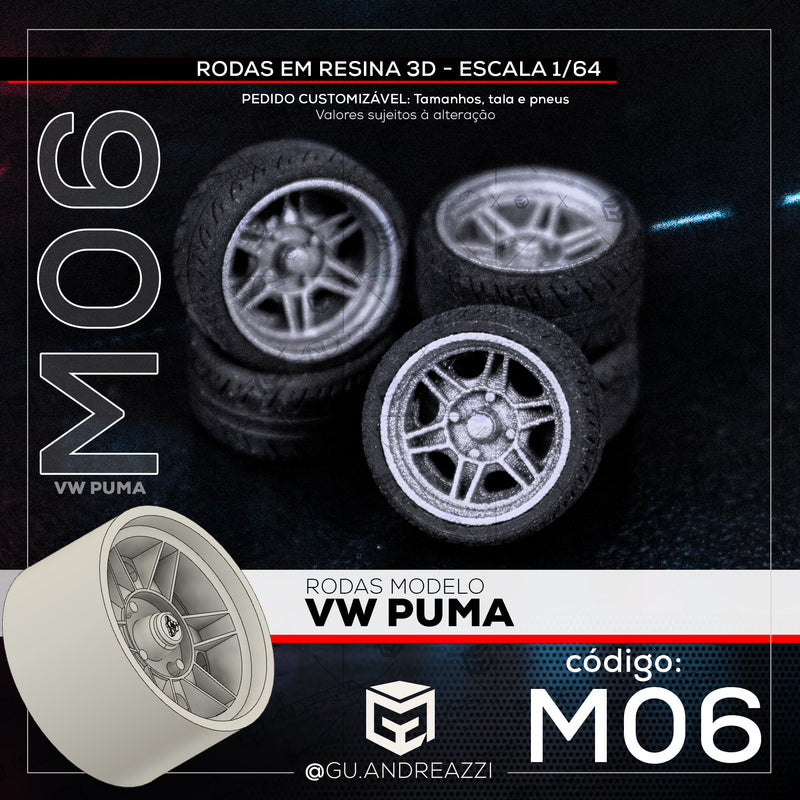 M06 - VW Puma - Rodas 3D  para 1/64