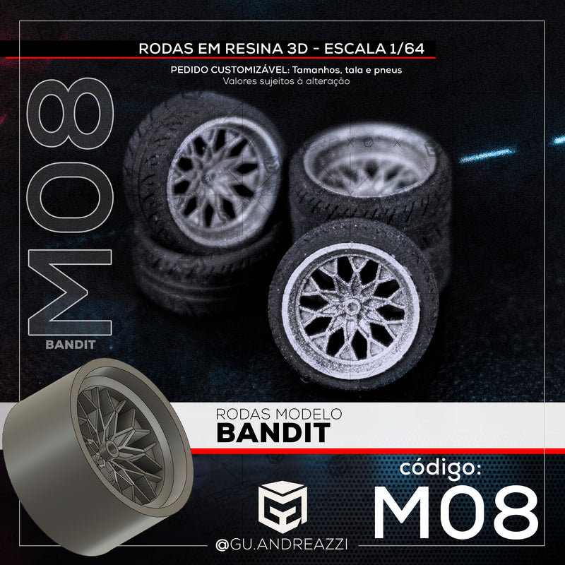 M08 - Bandit F40 - Rodas 3D  para 1/64