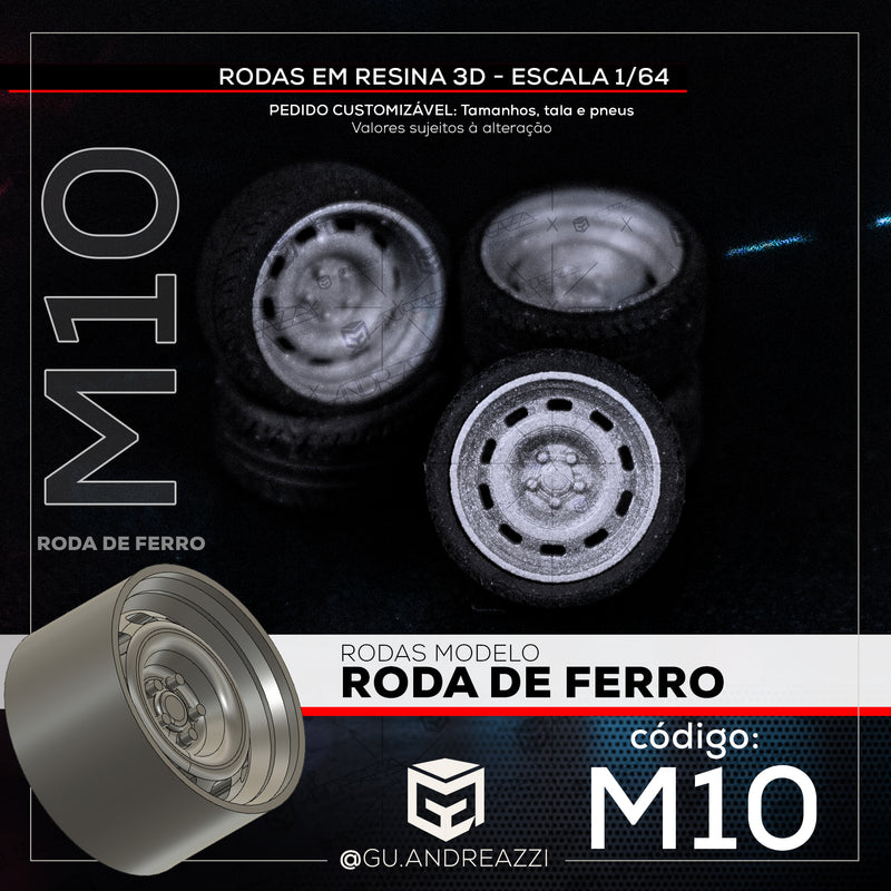 M10 - Roda de Ferro - Rodas 3D  para 1/64