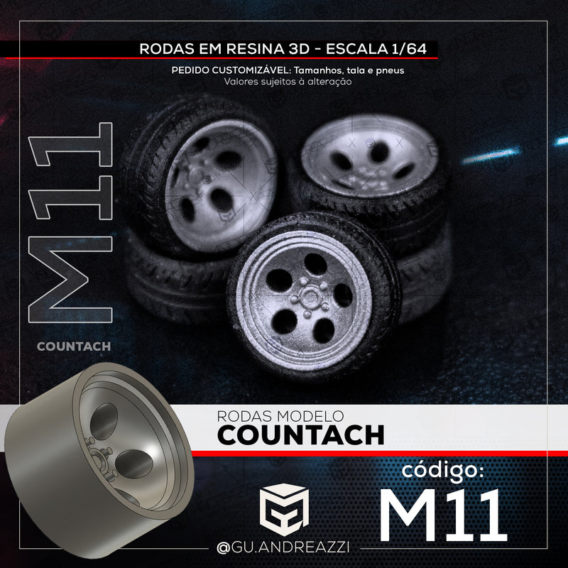 M11 - Countach - Rodas 3D  para 1/64