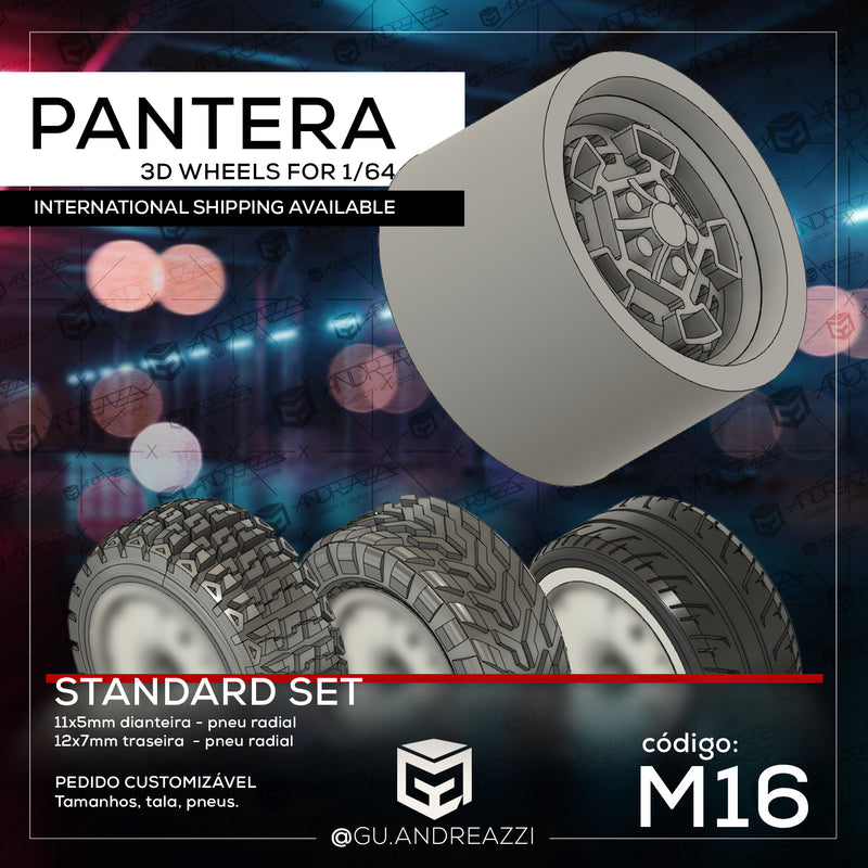 M16 - Pantera - Rodas 3D  para 1/64