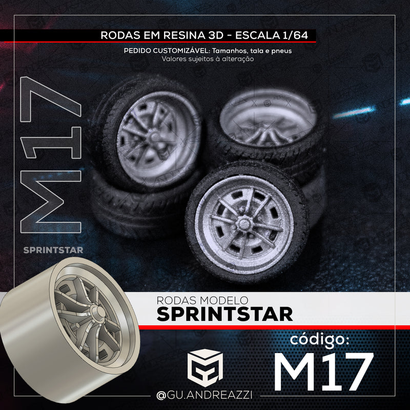 M17 - Sprint - Rodas 3D  para 1/64