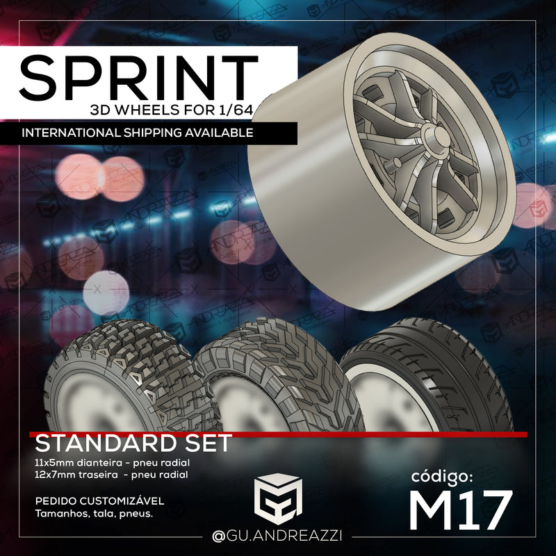 M17 - Sprint - Rodas 3D  para 1/64