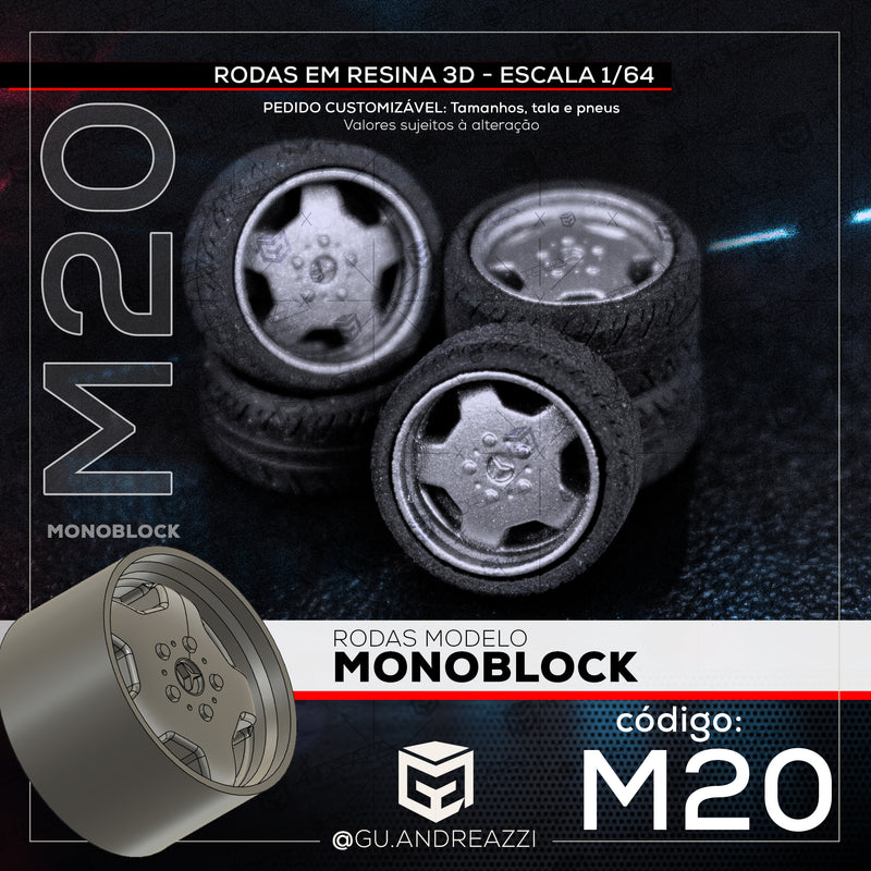 M20 - Monoblock - Rodas 3D  para 1/64