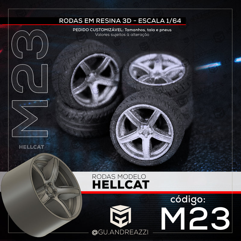 M23 - Hellcat - Rodas 3D  para 1/64