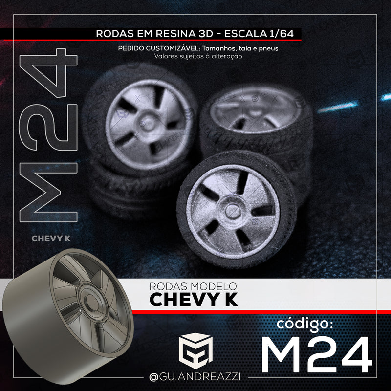 M24 - Chevy K - Rodas 3D  para 1/64