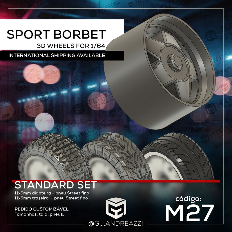 M27 - Sport Borbet - Rodas 3D  para 1/64